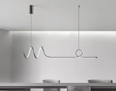 Dalgalı Minimal / 120 cm / Sarkıt Avize / 3 Renk Işık / Antrasit Gövde / 3 Yıl Garanti - 1