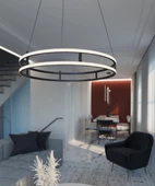 Gemini / Sarkıt Avize / 80 cm / Antrasit Kasa / 3 Renk Işık / 3 Yıl Garanti - 1