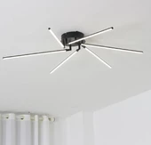 Kıdrak / Plafonyer Avize / Oynar Başlı 6 'lı / 80 cm / Antrasit Kasa / 3 Renk Işık / 3 Yıl Garanti - 2
