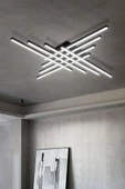Tibet / Plafonyer Avize / 120 cm / 8 Çubuk / Antrasit Gövde / 3 Renk Işık - 1