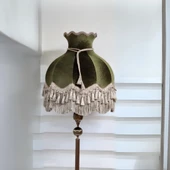 Klasik Lambader Bronz Ayak Yeşil Başlık 170cm. - 2