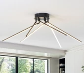 Kıdrak / Plafonyer Avize / Oynar Başlı 6 'lı / 80 cm / Antrasit Kasa / 3 Renk Işık / 3 Yıl Garanti - 1