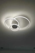 Flow / Planfonyer Avize / 40-30-20 cm / Antrasit Gövde / 3 Renk Işık / 3 Yıl Garanti - 3