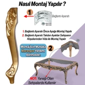 Zade Plastik Altın Gold Renk Sehpa Ayağı 46 cm 1 Adet Mobilya Zigon Çay Orta Sehpası Ayak Ayakları - 4