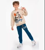 Çocuk Eşofman Takımı 3-10 Yaş, Mickey Baskılı Lüks Günlük ve Okul, Likralı Kumaş - 3