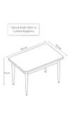 Lois Serisi 72x112 Mdf Pinotex Ayaklı Kaliteli Sabit Yemek Masası - 3