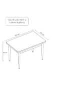 Lois Serisi 72x112 Mdf Pinotex Ayaklı Kaliteli Sabit Yemek Masası - 3