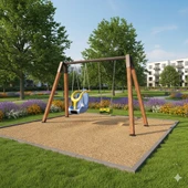 Ahşap Salıncak, Engelli ve Standart Tip Salıncak Koltuklu - 2