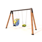 Ahşap Salıncak, Engelli ve Standart Tip Salıncak Koltuklu - 1