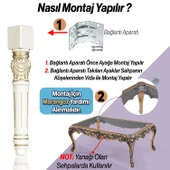 Star Plastik Sehpa Ayağı 44 cm 4 Adet Krem Altın Renk Orta Ayak Zigon Sehpa Mobilya Masa Ayakları - 5