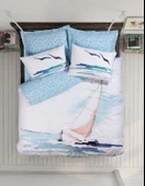 Cotton Box Maritime Tek Kişilik Nevresim Takımı Sail Mavi - 1