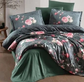 Clasy Saten Çift Kişilik Nevresim Takımı Alfon V1 Kahve thumbnail 1