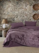Cotton Box Velvet Çift Kişilik Nevresim Takımı Flossy Mürdüm thumbnail 2