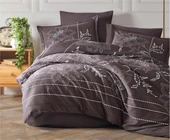 Clasy Çift Kişilik Saten Nevresim Takımı Moyo Kahve thumbnail 2