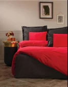 Cotton Box Plain Çift Kişilik Nevresim Takımı Kırmızı-Siyah thumbnail 1