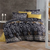 Clasy Çift Kişilik Nevresim Takımı Saten Leros Hardal thumbnail 1