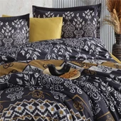 Clasy Çift Kişilik Nevresim Takımı Saten Leros Hardal thumbnail 3