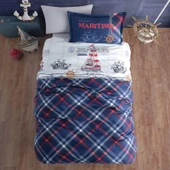 Clasy Tek Kişilik Genç  Nevresim Takım Maritime V1 Lacivet thumbnail 1