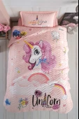 Clasy Ranforce Yatak Örtüsü Tek Kişilik Pink Dreams V1 Pudra - 2