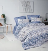 Cotton Box Ethnic Çift Kişilik Nevresim Takımı Cleo Mavi thumbnail 1