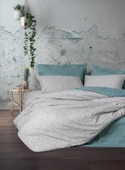 Cotton Box Petite Çift Kişilik Lastikli Çarşaflı Nevresim Takımı June Mint - 1