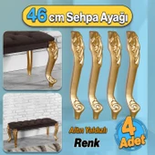 Zade Plastik Sehpa Ayağı 46 cm Altın Gold Renk 4 Adet Mobilya Zigon Çay Orta Sehpası Ayak Ayakları - 1