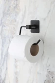 MultiStore Kare Yapışkanlı Siyah Kare Havluluk Tuvalet Kağıtlığı 2li Banyo Düzenleyici Seti - 3