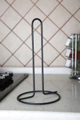 MultiStore Siyah Metal Kağıt Havluluk Dik Havlu Peçetelik Standart Ve Büyük Boy Rulo Uyumlu - 1