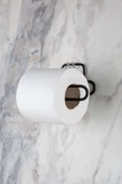 MultiStore Sticker Yapışkanlı Siyah Açık Tuvalet Kağıtlığı Wc Kağıtlık Tutucu - 2