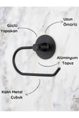 MultiStore Yuvarlak Yapışkanlı Siyah Açık Tuvalet Kağıtlığı Wc Kağıtlık Tutucu - 2