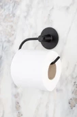 MultiStore Yuvarlak Yapışkanlı Siyah Açık Tuvalet Kağıtlığı Wc Kağıtlık Tutucu - 1