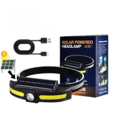 Solar Şarjlı Su Geçirmez Kafa Feneri - USB Şarjlı, 14500 Pil, Çift Işık Kaynağı or-921 - 1