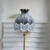 Klasik Lambader Altın Ayak Gri Başlık 170cm. - 2