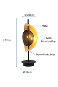 Siyah/sarı Yaldız Boyalı Masa Lambası PLC-1202-M-BSY - 2