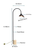 Siyah Boyalı Lambader PLC-1203-L-BSY - 2