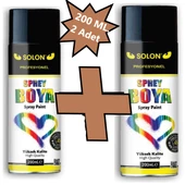 2 Adet Sprey Boya Kahverengi 200 ml - 1