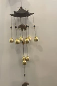 Deprem Zili Çanı Duvar Rüzgar Çanı Zili Feng Shui Ejderha Yılı Metal Borulu Fil Pagoda Objeli - 3