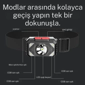 su geçirmez 7 farklı ışık moduna sahip 800 mah lityum pilli kafa  feneri - 5