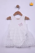 Babyhola %100 Pamuk Kız Bebek Tek Kat Elbise Atlet Badi 3528 - 1