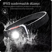 su geçirmez 7 farklı ışık moduna sahip 800 mah lityum pilli kafa  feneri - 3