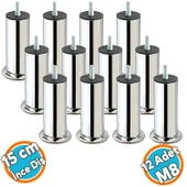 Mobilya Yükseltici Kanepe Baza Koltuk Destek Ayağı M8 Civata İnce Diş Krom Ayak 15 cm (12 ADET) thumbnail 1