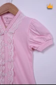 Babyhola %100 Pamuk Kız Bebek Güpürlü Kısa Tulum 1444 - 8