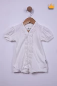 Babyhola %100 Pamuk Kız Bebek Güpürlü Kısa Tulum 1444 - 1