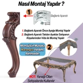 Ahşap Desenli 4 Adet Valenta Plastik Sehpa Ayağı 47 cm  Mobilya Zigon Çay Orta Sehpası Ayak Ayakları - 4