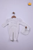 Babyhola %100 Pamuk Kız Bebek Şapkalı Eldivenli Güpürlü Patikli Tulum 3660 - 1
