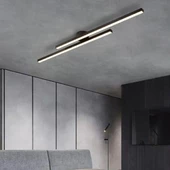 Aras / Plafonyer Avize / 120 cm / 2 Line / Antrasit Gövde / 3 Renkli Işık /3 Yıl Garanti - 1