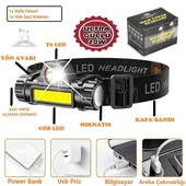 Ultra Güçlü Şarjlı Mıknatıslı Kafa Lambası Cob Led Avcı Balıkçı Kamp Feneri Deprem Işığı - 3