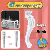 Valenta Plastik Sehpa Ayağı 47 cm Beyaz Renk 1 Adet Mobilya Zigon Çay Orta Sehpası Ayak Ayakları - 1