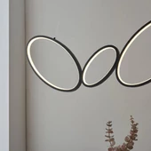 Ayder / Sarkıt Avize / 4 Çember / 110 cm / Antrasit Gövde / 3 Renk Işık / 3 Yıl Garanti - 1