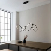 Ayder / Sarkıt Avize / 4 Çember / 110 cm / Antrasit Gövde / 3 Renk Işık / 3 Yıl Garanti - 4